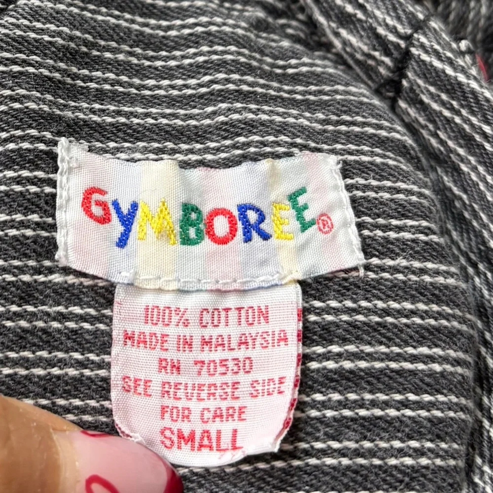 Vintage Gymboree Striped Nlack and White Travel by Train Theme Size 18-24 Months